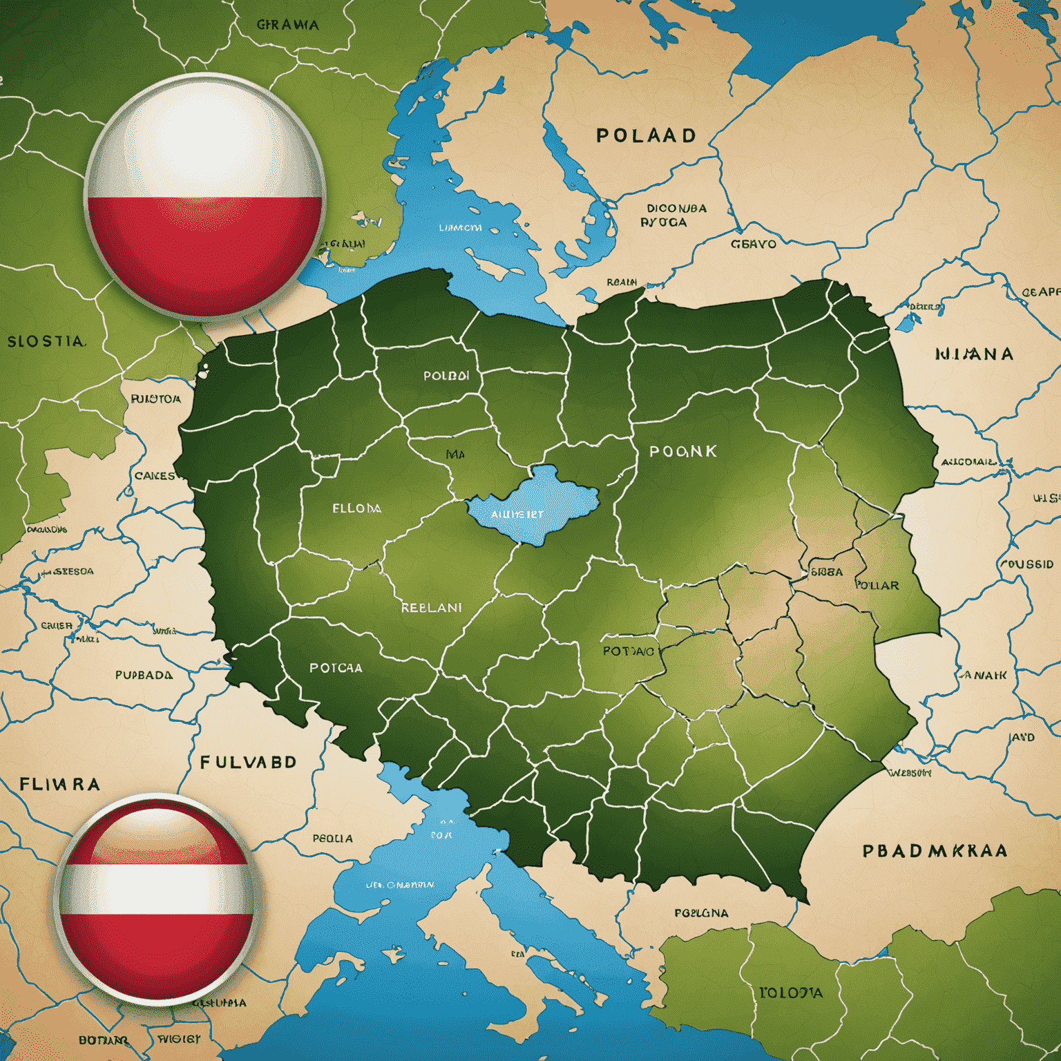 Logo PolandSolutions Click przedstawiające mapę Polski z ikoną kliknięcia