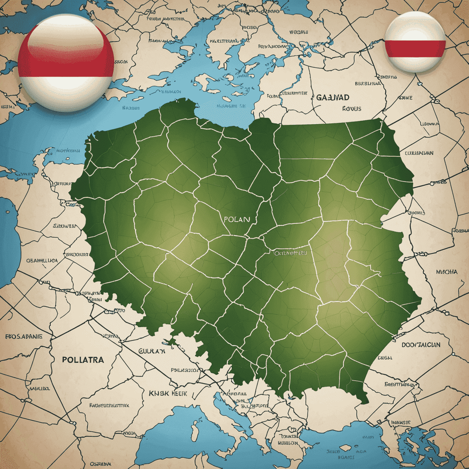 Logo PolandSolutions Click przedstawiające mapę Polski z ikoną kliknięcia