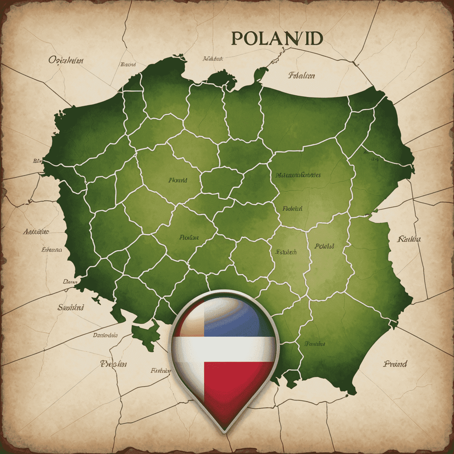 Logo PolandSolutions Click przedstawiające mapę Polski z ikoną kliknięcia